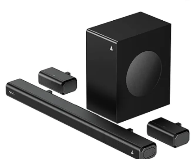 boAt Aavante Prime 5.1 5000D, Cinematic Dolby Audio, 500W Signature Sound, 5.1-CH, Multiple Ports, EQ Modes & Remote, Bluetooth Sound bar, Home Theatre Soundbar Speaker (Premium Black)