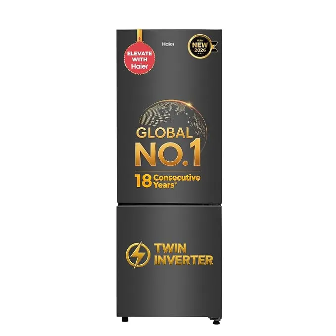 Haier 237 L 2 Star Frost Free Twin Inverter Double Door Bottom Mount Refrigerator