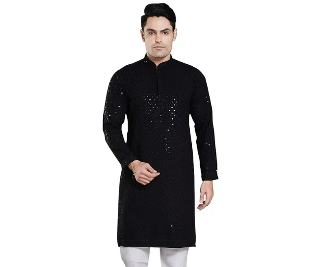 Men's Sequince Embroidered Kurta