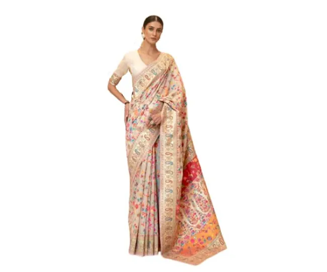 SWORNOF Womens Kanjivaram Banarasi Silk Saree 