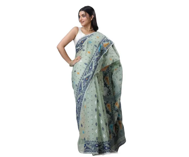 NP Sarees Women's Traditional Minakari Soft Dhakai saree